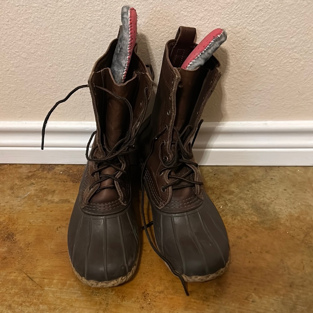 10" LL Bean Boots Dark Brown Leather 8
